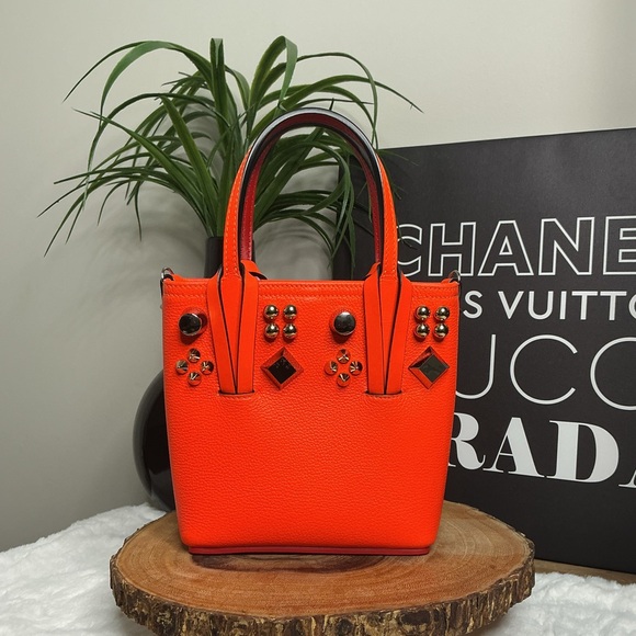 Christian Louboutin Handbags - Christian Louboutin Neon Orange Small Cabata Bag